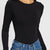 LA SCULPTE SH2301BLK LONG SLEEVE BODYSUIT