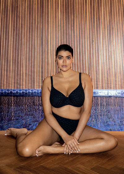 ELOMI ES800602BLK BAZARUTO UW PLUNGE BIKINI TOP