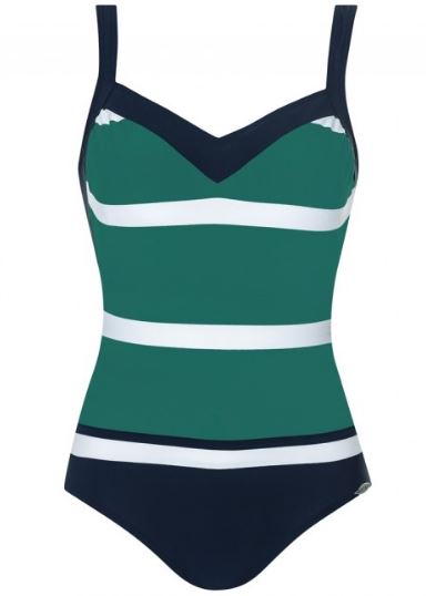Green and sales white bathing suit