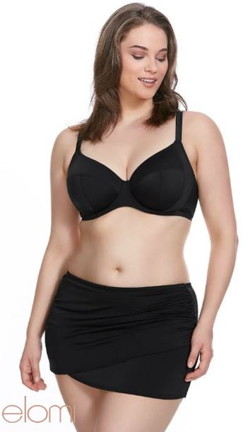 ELOMI ES7619BLK ESSENTIALS SKIRTED SWIM BRIEF