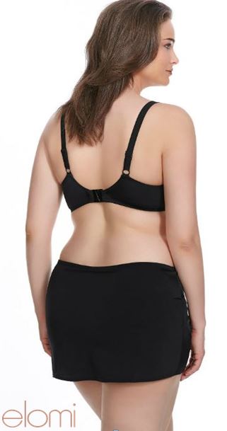 ELOMI ES7619BLK ESSENTIALS SKIRTED SWIM BRIEF